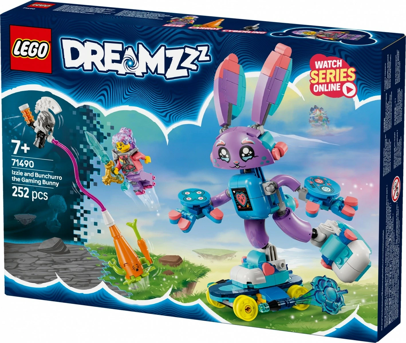 Komplet za sestavljanje LEGO DREAMZzz 71490 Izzie and Gaming Bunchu, 252 kosi