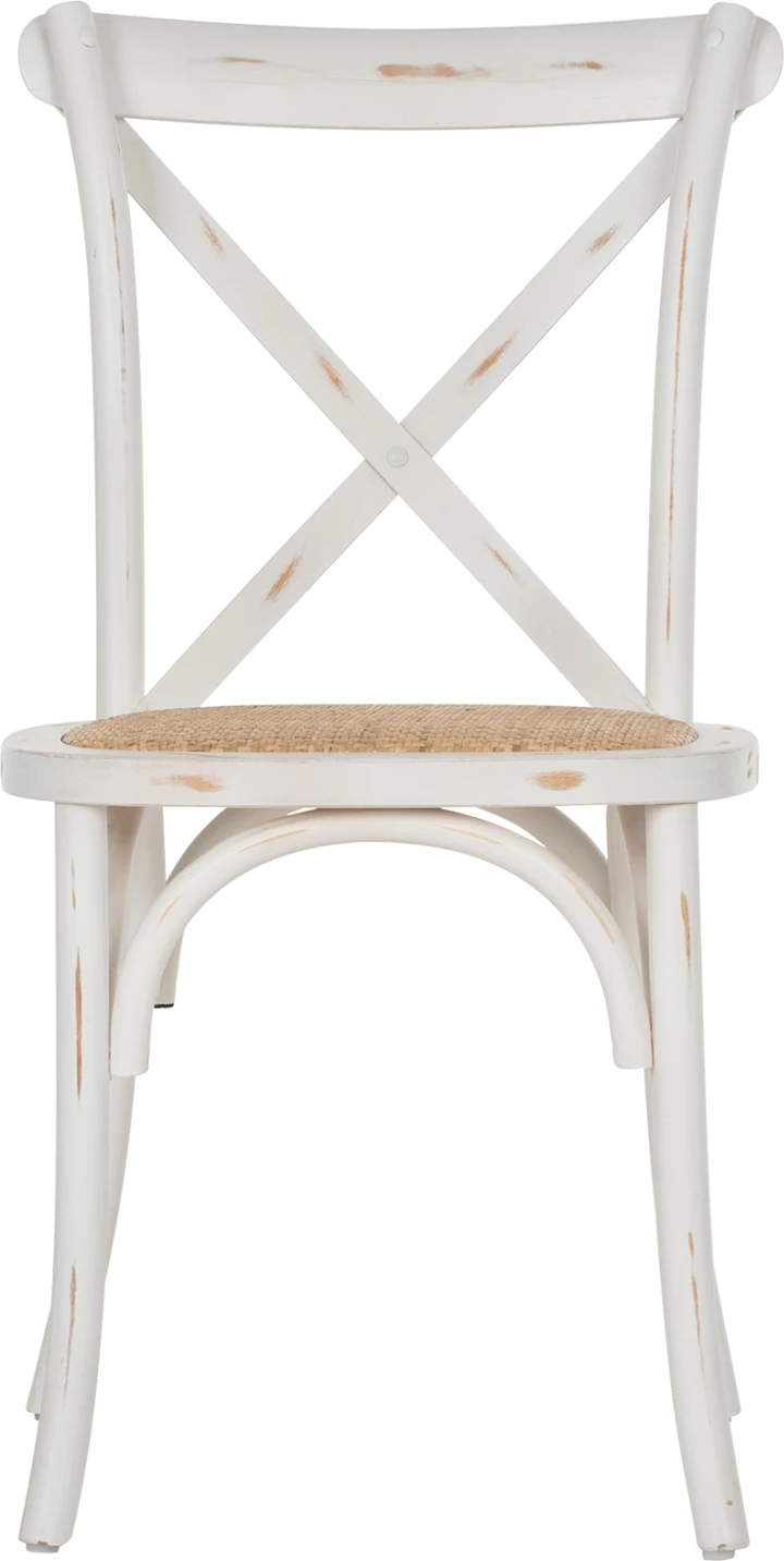 Stol Owen zložljiv lesen iz bukovega lesa v barvi bele pranja s križanim hrbtom FH8575.04 45x55,5x90 cm