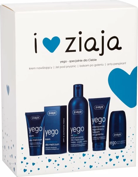 Kompleti za moške, Ziaja tuš gel 3in1 300 ml + vlažilna krema SPF6 50 ml + aftershave balzam 75 ml + antiperspirant 60 ml