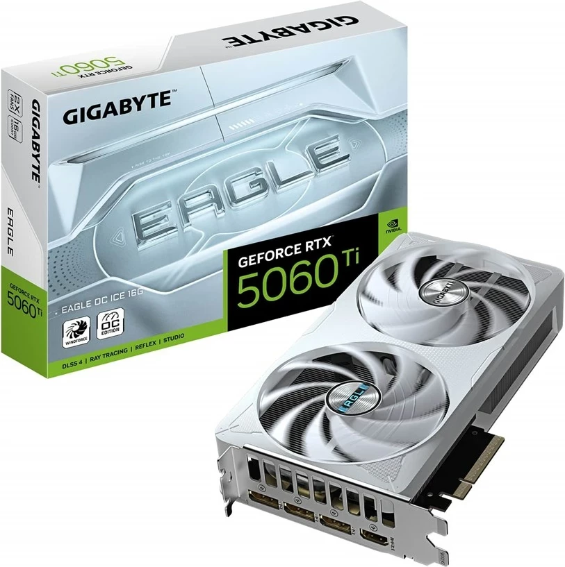 Grafična kartica GeForce RTX 5060 Ti EAGLE OC ICE Gigabyte, 16 GB, črna