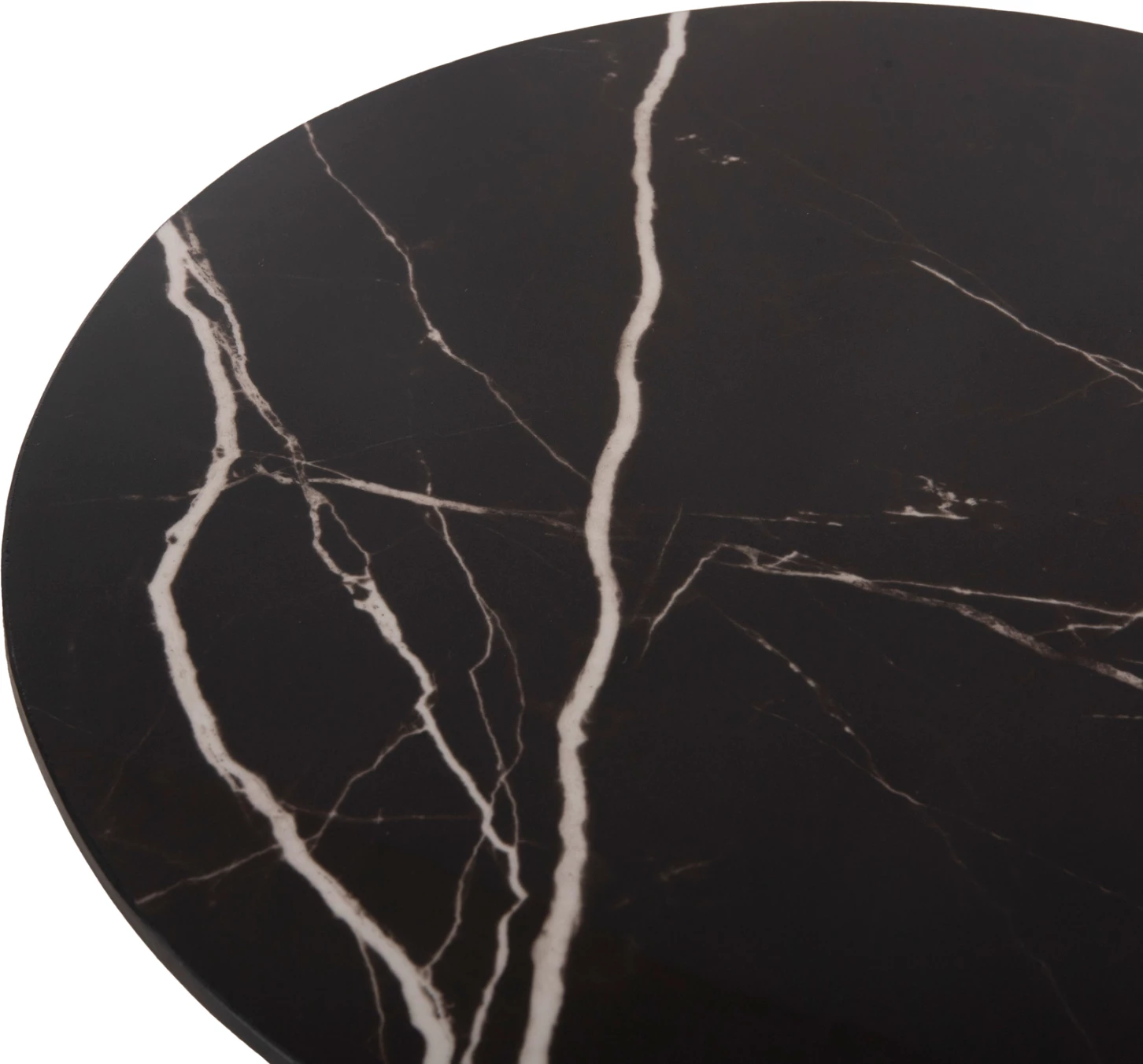 Klubske mizice 2 kosa DIEN FH9926 kovinska podnožja in keramična plošča-črna Φ56&Φ43 cm