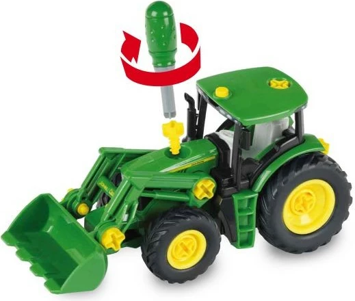 Igrača traktor z 2 prikolicama, John Deere Klein 3906, plastika, večbarvno, set