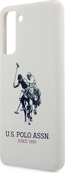 Ovitek za Samsung Galaxy S21+, U.S. Polo Assn. USHCS21MSLHRWH, silikonski, bel
