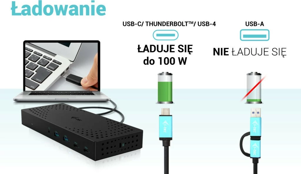 Dokovna postaja i-tec CATRIPLE4KDOCKPD2, 3x 4K, USB 3.0/USB-C/Thunderbolt, 100W, črna