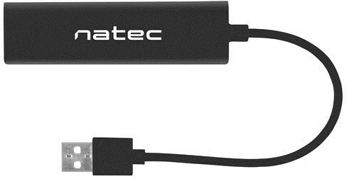 Razdelilec USB 2.0 480 Mbit/s, črn - Natec Dragonfly