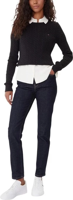Pletenina za ženske Tommy Hilfiger Jeans, črna