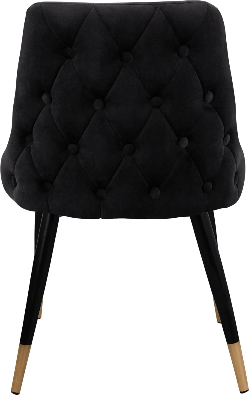 Jedilni stol Serenity FH8527.04 iz žameta v črni barvi z kovinskim okvirjem 52x61x83cm, set 2 kosov