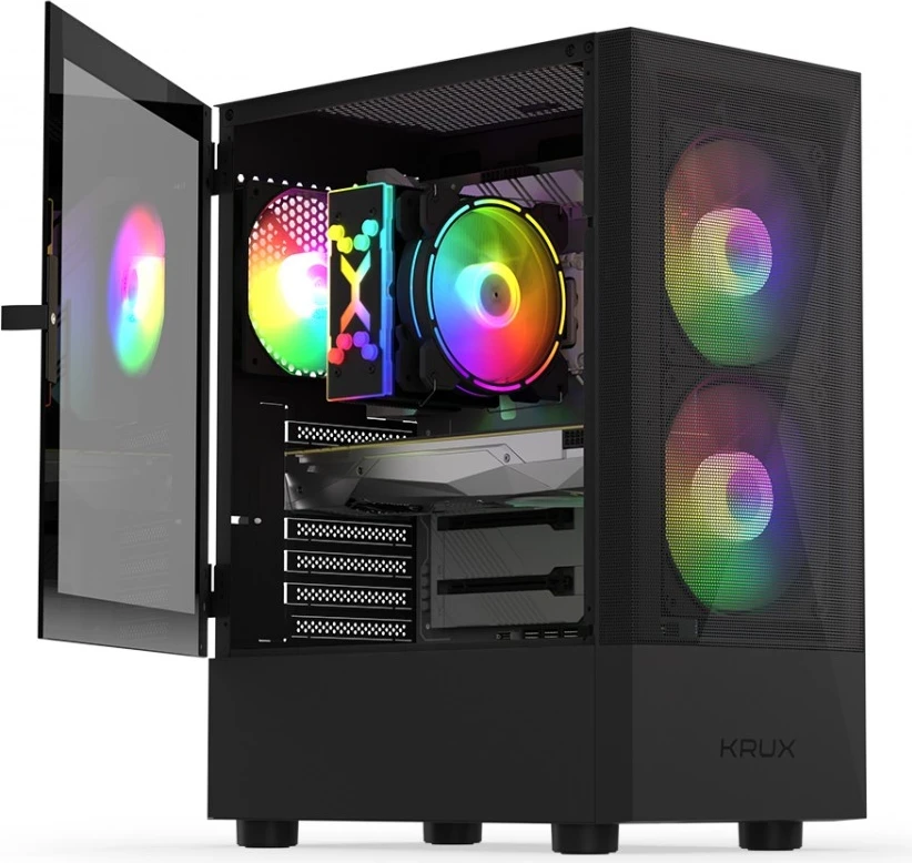 Kasetni računalniški ohišje Krux, črn
