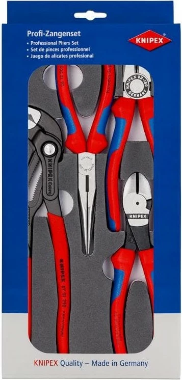 Profesionalni set klešč Knipex 00 20 01 V15, 4 kosi, 335 mm, 1,12 kg, rdeče/modre