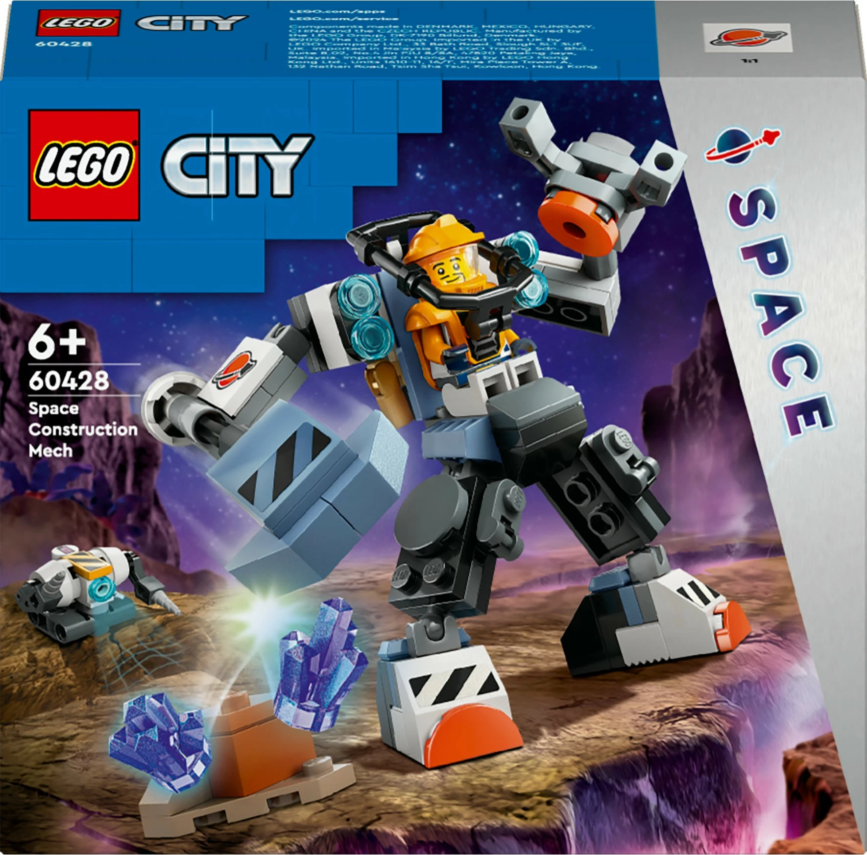Set gradnje s tematiko vesolja LEGO City 60428 Weltraum-Mech, večbarven