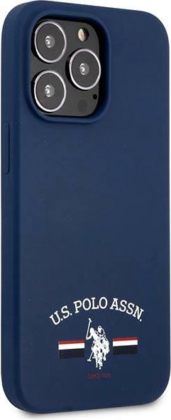 Ovitek za telefon za iPhone 13 Pro Max 6,7", silikonski, modra (navy) U.S. Polo Assn. USHCP13XSFGV