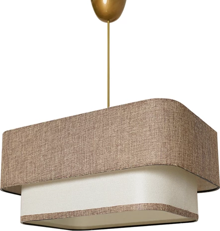 Viseča stropna svetilka FH7374.02 kovina in tkanina bež bela 35x20x70 cm