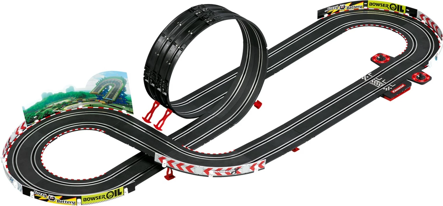 Set dirkalnikov Nintendo Mario Kart 8 Carrera RC, 2 avtomobila, proga 4,9 m, 1:43, črna, rdeča, zelena