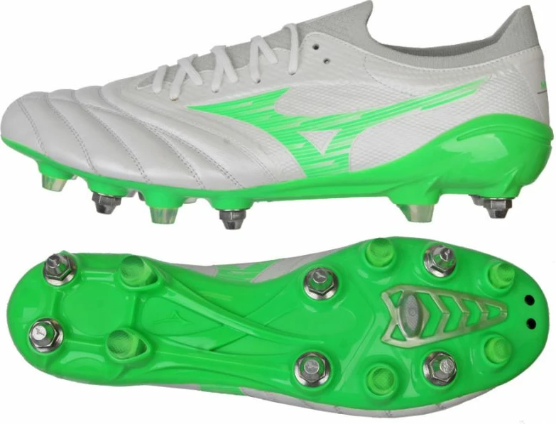 Nogometni čevlji Mizuno Morelia Neo IV Beta Elite Mix SG, moški, beli