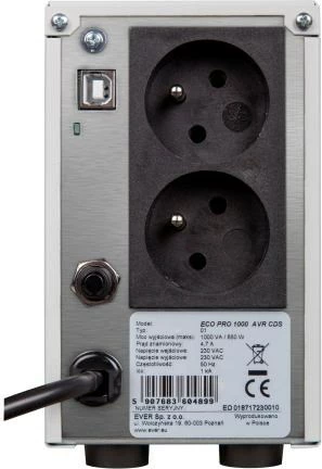 Line-interactive UPS Ever Eco Pro 1000 AVR CDS, 1 kVA, 650 W
