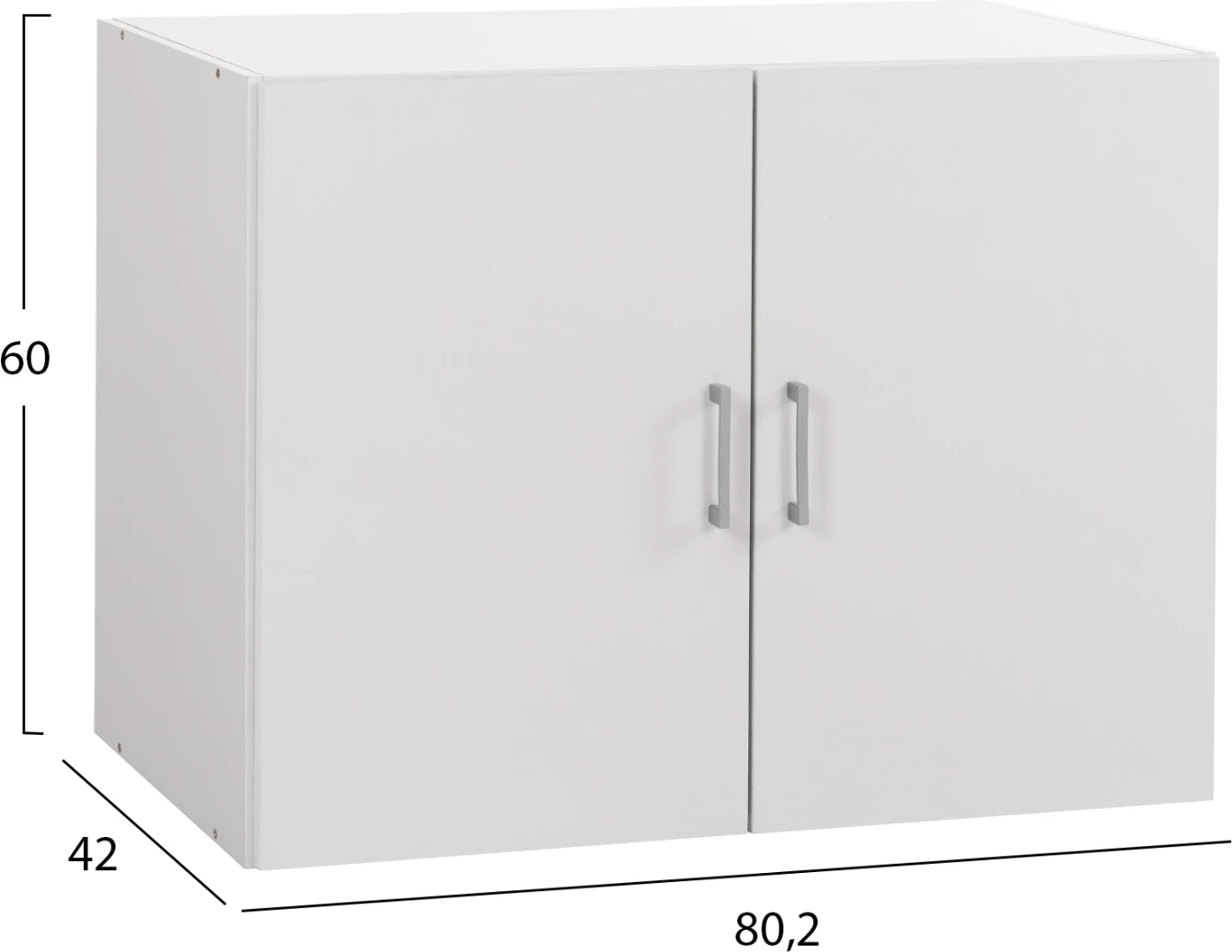 Zgornja omarica za dvokrilno garderobno omaro JASLYN FH350.05 melamin v beli barvi 80,2x42x60Hcm