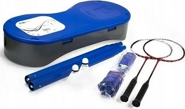 Set za badminton in tenis NILS eXtreme ZSB2 2-v-1, 2 loparja, 3 žogice, etui, moder