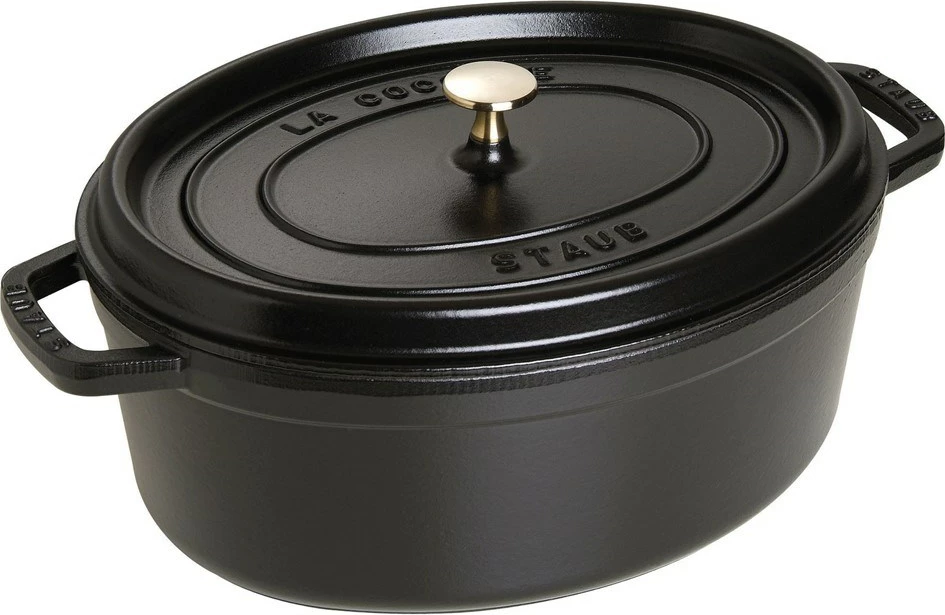Ovalen litoželezni lonec 6,7 l STAUB, črn