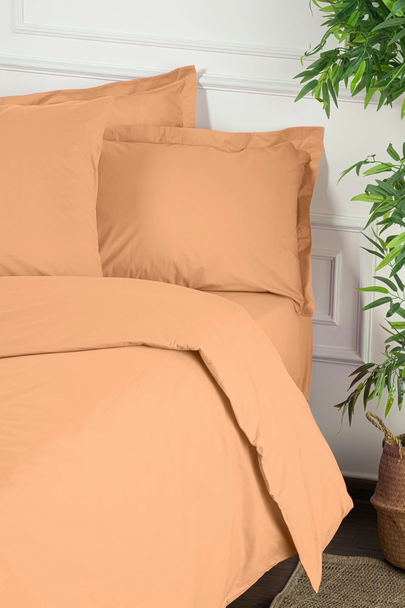 Prevleka za dvojno odejo Ranforce, bledo oranžna, L'essentiel