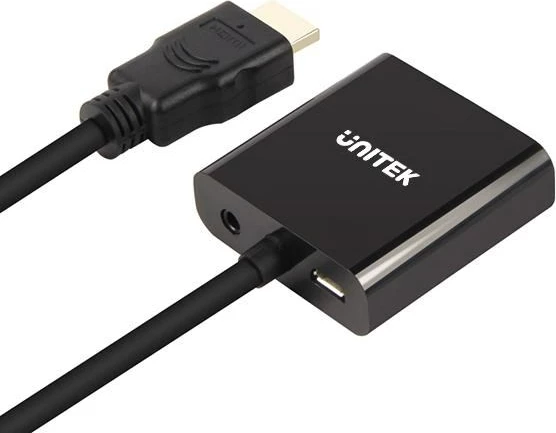 Adapter za VGA in 3,5 mm UNITEK Y-6333, črn