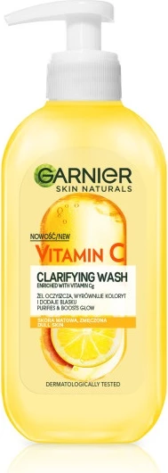 Gel za čiščenje obraza z vitaminom C in limoninim izvlečkom, Garnier Skin Naturals, 200 ml, za ženske