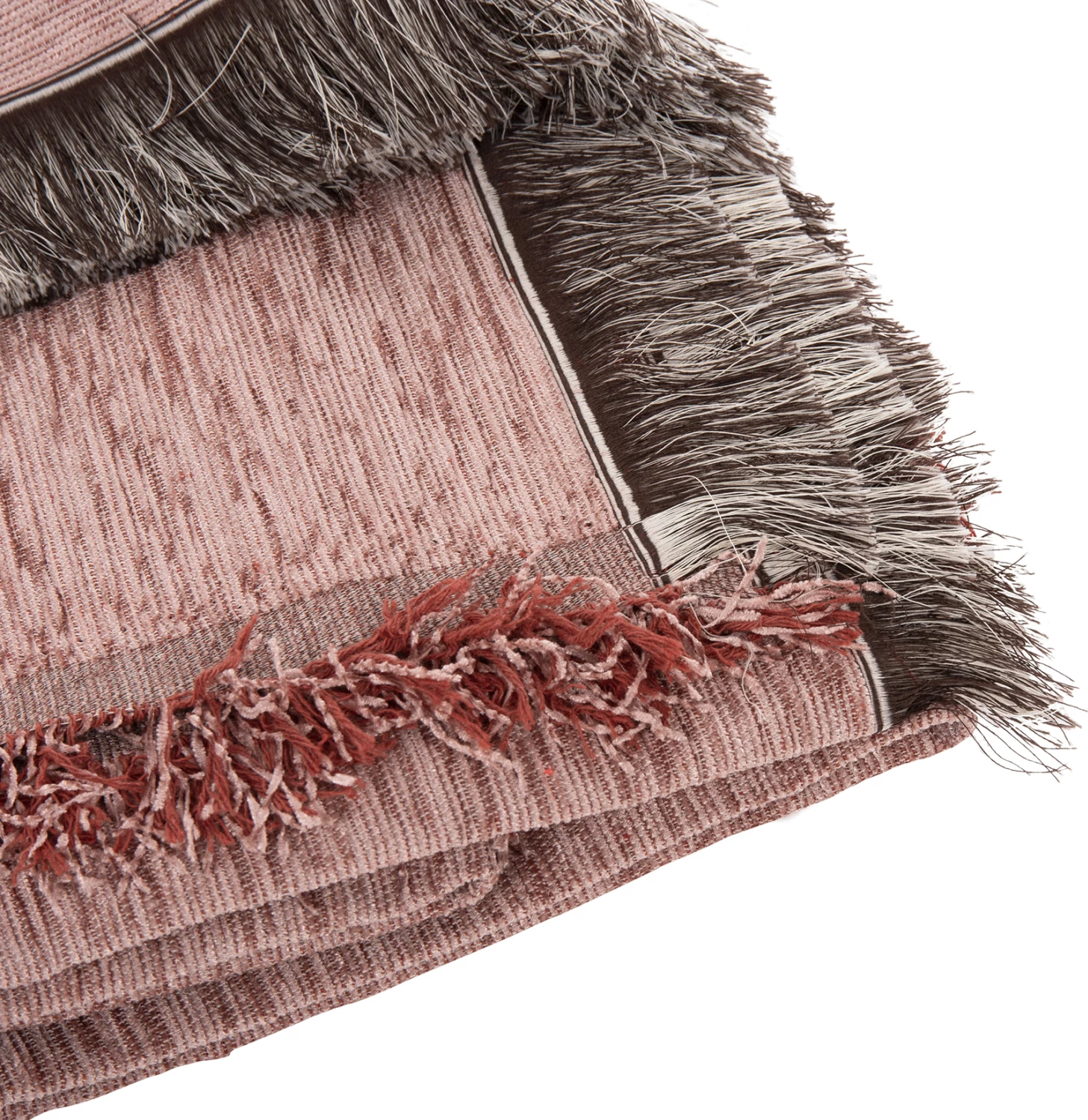 Prevleka za kavč - pregrinjalo z resicami DREAMTOPIA FH12165.11 v barvi prašno roza 295x170 cm