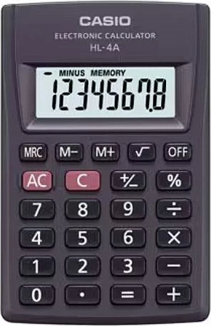 Kompakten kalkulator, Casio HL-4A-B, 8 mest, črn