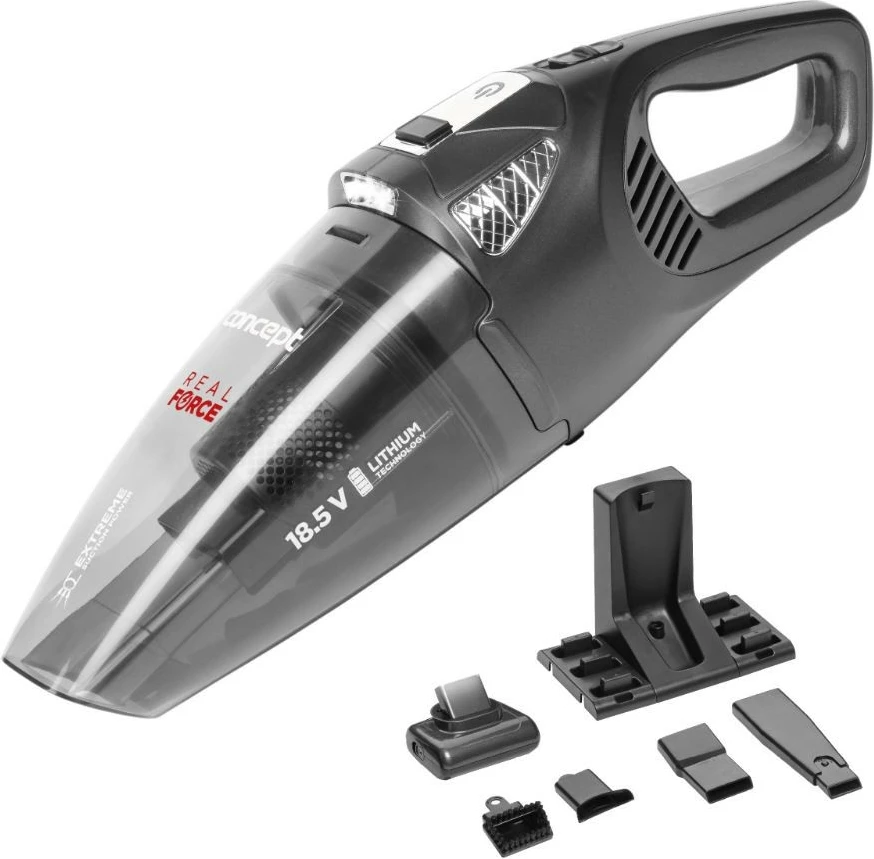 Ročni sesalnik, brezžičen Concept VP4380, 0,45 L, 18,5 V, črn, z dodatki