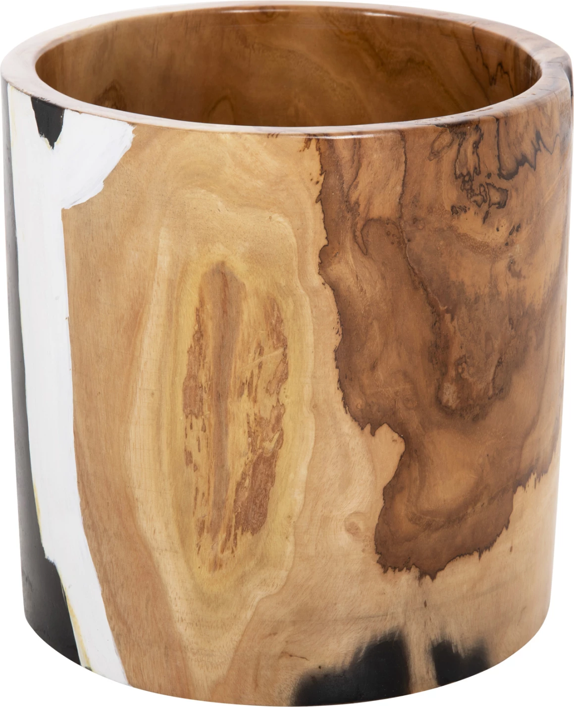 Namizna dekoracija vaza cilindrična iz tikovine Φ26x26Hcm.FH7727