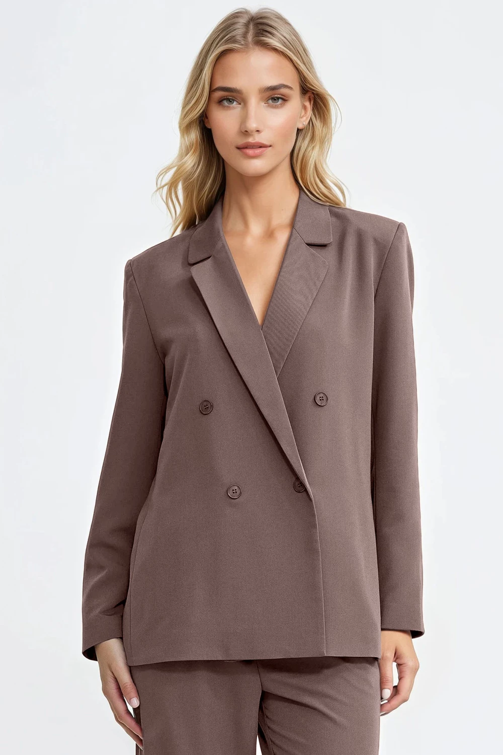 Oversized ženski blazer Nife 217570, rjav