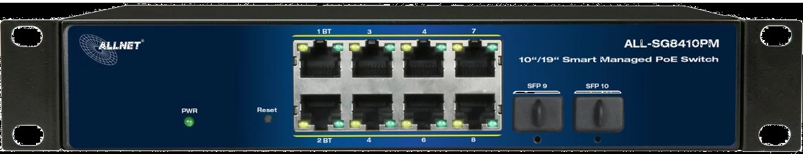 Pametni PoE preklopnik ALLNET ALL-SG8410PM, 8+2 vrat Pametni PoE preklopnik ALLNET ALL-SG8410PM, 8+2 vrat