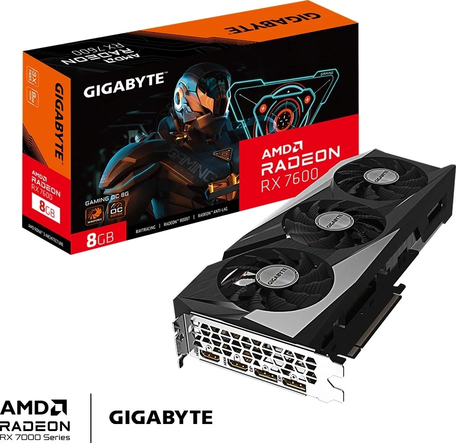 Grafična kartica GAMING Radeon RX 7600 OC Gigabyte, 8 GB GDDR6 Grafična kartica GAMING Radeon RX 7600 OC Gigabyte, 8 GB GDDR6