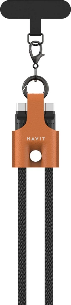 Kabel za polnjenje USB C na USB C Havit CB6344, 1,2 m, črno/rjavo