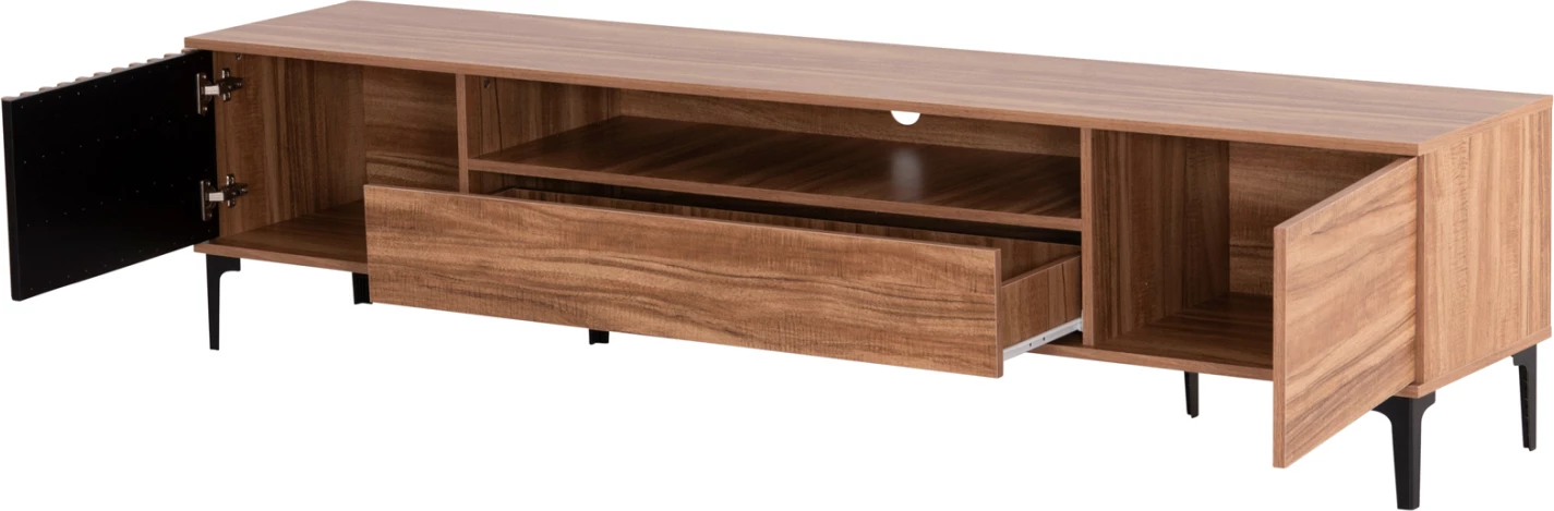 Pohištvo za TV serije HARRY FH18008.01 melamin v naravni barvi lesa in črni 200x40x47,5Hcm