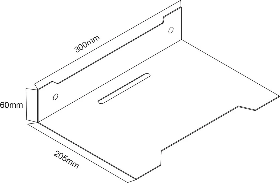 Stenska polica za dekoder Maclean MC-122, jeklo, črna