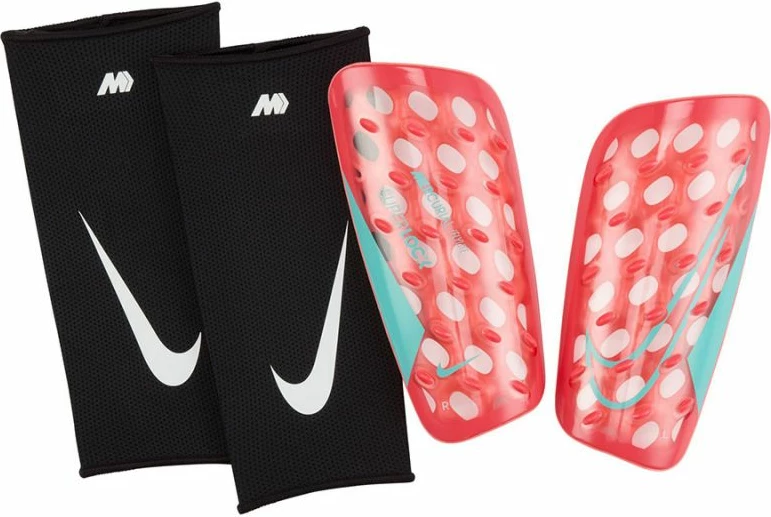 Zaščitniki za goleni za nogomet, Nike Mercurial Fly Lite Super Lock, črno-rdeči