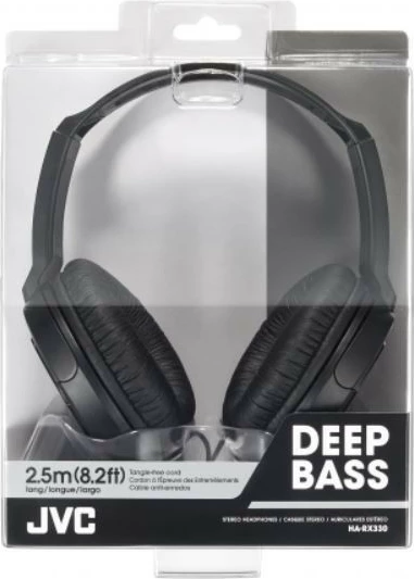 Slušalke full-size, stereo, 2,5 m kabel, črne, JVC HA-RX330