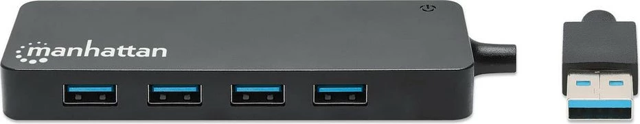 USB razdelilec MANHATTAN 4-portni USB 3.2 Gen 1, 4× USB-A, črn