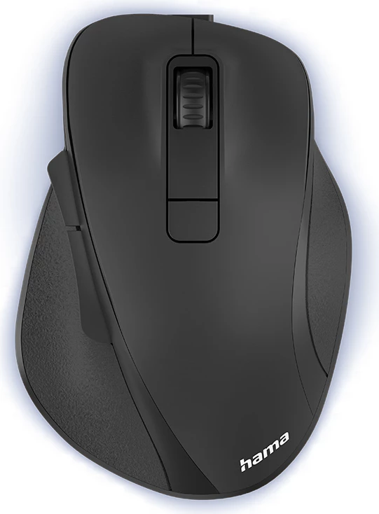 Brezžična miška Hama MW-500 V2, vgrajena polnilna baterija, 800/1200/1600 DPI, 2,4 GHz USB-A, za desničarje, črn