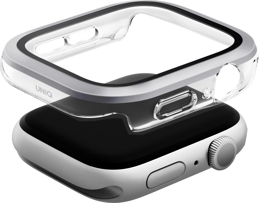 Zaščita za Apple Watch 10, 46 mm UNIQ Voute, kaljeno steklo, srebrna