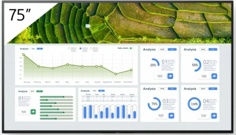 Ekran 75" 4K HDR Sony FW-75BZ30L, Wi-Fi