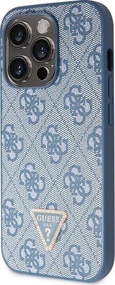 Ovitek za telefon, trdo ohišje, Crossbody 4G z metalnim logotipom, moder, Guess iPhone 14 Pro 6.1\"