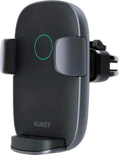 Držalo za pametni telefon z brezžičnim indukcijskim polnilcem Qi 10W, AUKEY HD-C52, črno