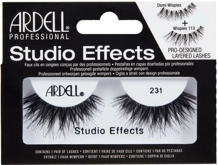 Umetne trepalnice Studio Effects 231 Black, Ardell, za ženske, 2 kosa