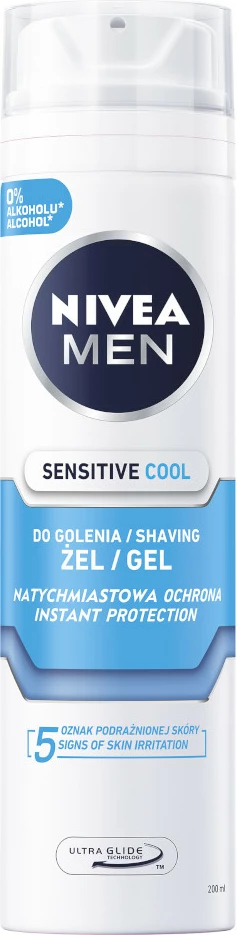Gel za britje Sensitive Cool NIVEA Men, 200 ml