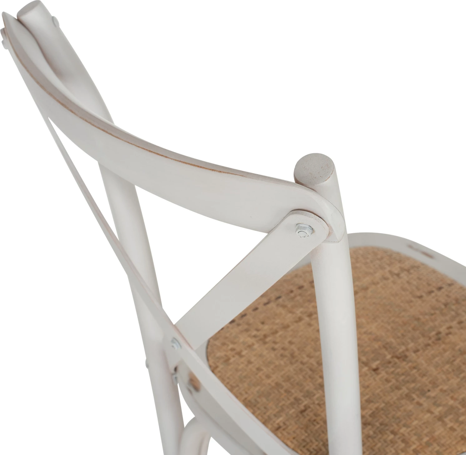 Stol Owen zložljiv lesen iz bukovega lesa v barvi bele pranja s križanim hrbtom FH8575.04 45x55,5x90 cm