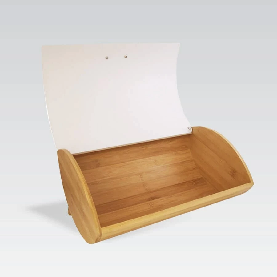 Kovinska škatla za kruh Maestro MR-1775-IVORY, bambus, slonokoščena