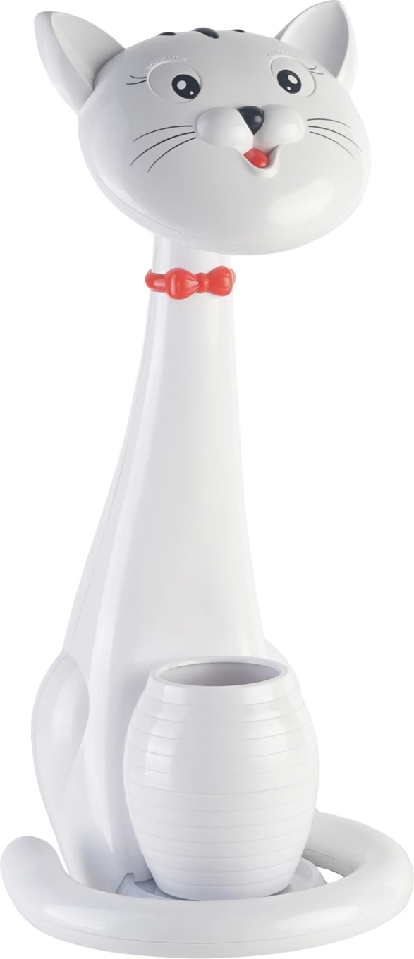Otroška namizna svetilka LED figura mačke BADOO FH4457.01 bela ABS s držalom za pisala