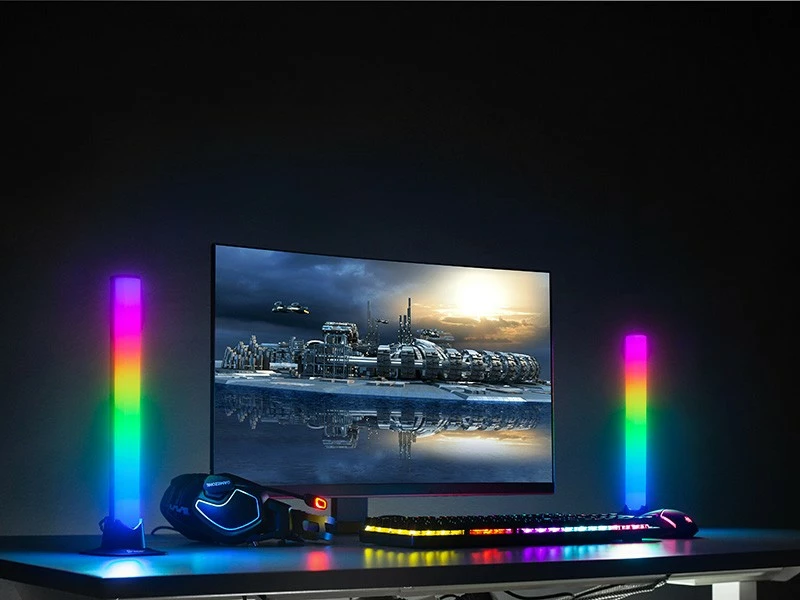 Set RGB namiznih luči Tracer TRAOSW47008, upravljanje z aplikacijo Tuya, LED, USB, črn, 2 kosa