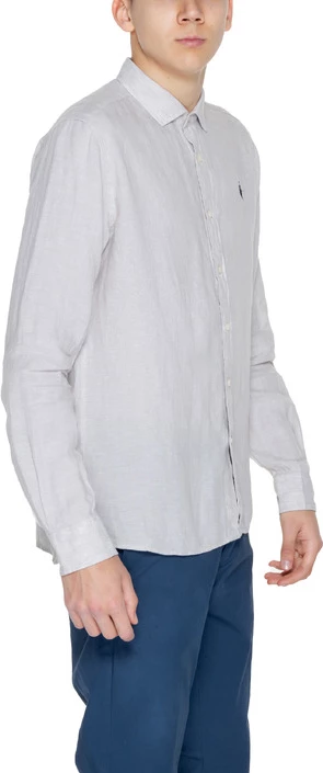 Srajca iz lanu za moške U.S. Polo Assn., siva